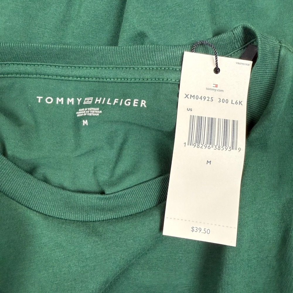 Tommy Hilfiger Mens Green Embroidered Logo T-Shirt New York 1985 Medium New $39 - Picture 4 of 9